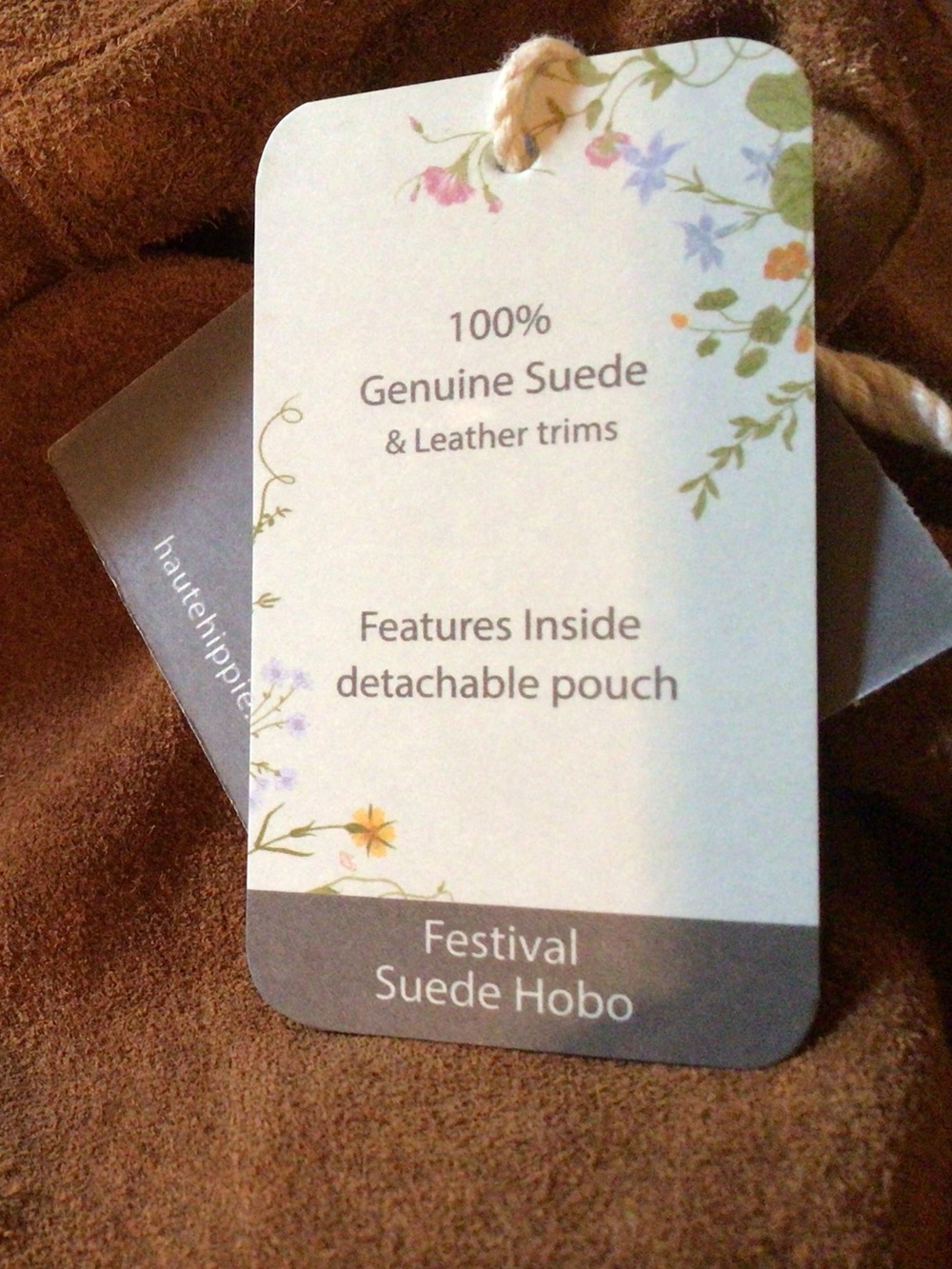 Haute Hippie / Chestnut Brown Slouchy Suede Festival Hobo Bag - NWT - Picture 9 of 14